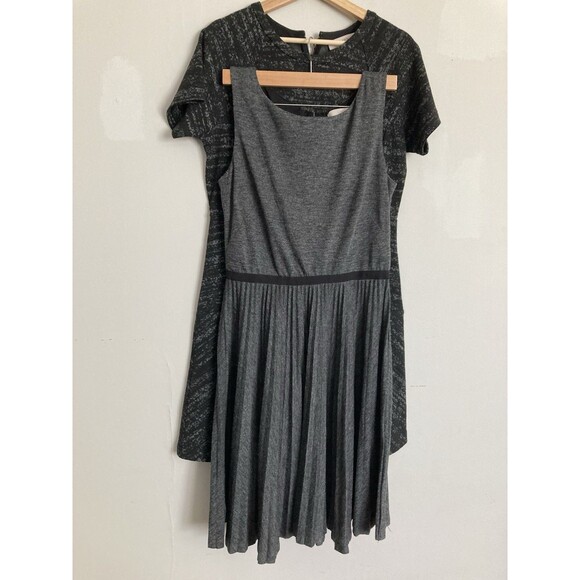 LOFT Bundle of 3 Dresses Size 8-10 MEDIUM Gray Pleated Fit Flare Burgundy - Picture 6 of 16